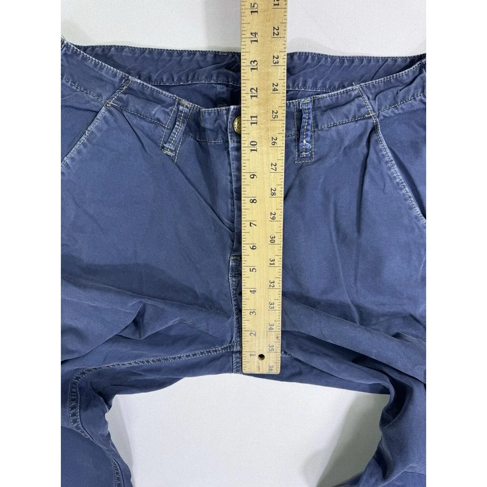 Robert Graham Mens 34x30 Blue Chino Pants Classic Yates Cotton Canvas Straight